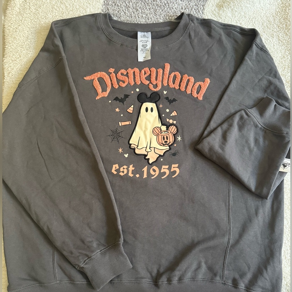 Disneyland Ghost with Mickey Hat Crewneck Sweatshirt